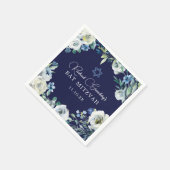 Navy Blue Floral Star van David Bat Mitzvah Party Servet (Hoek)