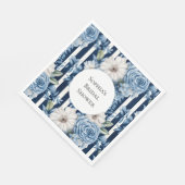 Navy Blue Floral Stripes Vrijgezellenfeest Servet (Hoek)