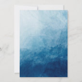 Navy Blue Floral Sweet 16 Party Kaart (Achterkant)