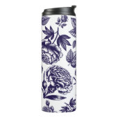 Navy Blue Floral Thermosbeker (Gedraaid links)