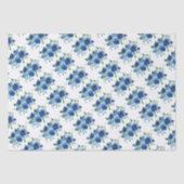 Navy Blue Floral Tissuepapier (Voorkant)