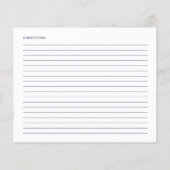 Navy Blue Floral Vrijgezellenfeest Recept Kaart (Achterkant)