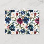 Navy Blue Floral Vrijgezellenfeest Recept Kaart Ve (Achterkant)