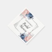 Navy Blue Floral Vrijgezellenfeest Roze Geometrisc Servet (Hoek)