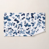 Navy Blue Floral Waterverf Bath Towel Bad Handdoek (Handdoek)