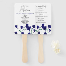 Navy Blue Floral Waterverf Wedding