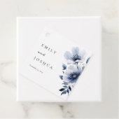 Navy Blue Floral Wedding Bedankjes Labels (In situ)