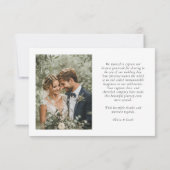 Navy Blue Floral Wedding Bedankkaart (Achterkant)