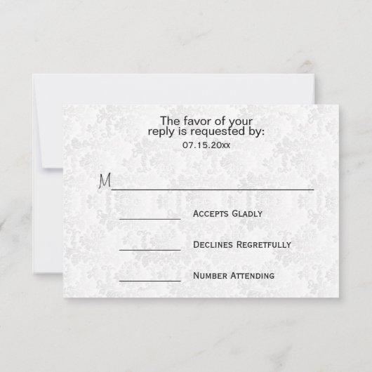 Navy Blue Floral Wedding Design - RSVP (Achterkant)