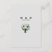Navy Blue Floral Wedding Details Card, Elegant Informatiekaartje (Achterkant)
