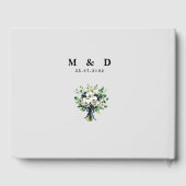 Navy Blue Floral Wedding Guest Book Gastenboek (Achterkant)