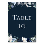 Navy Blue Floral Wedding Kaart (Voorkant)