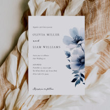 Navy Blue Floral Wedding