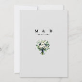 Navy Blue Floral Wedding Program Kaart (Achterkant)