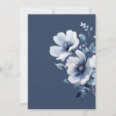 Navy Blue Floral Wedding Save The Date (Achterkant)