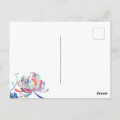 Navy Blue Floral Wedding Save the Date Briefkaart (Achterkant)