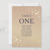 Navy Blue Floral Wedding Seating Chart (Achterkant)