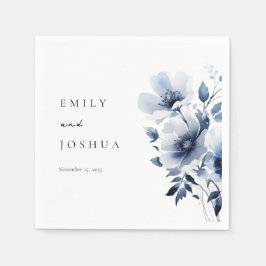 Navy Blue Floral Wedding Servet