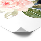 Navy Blue Floral Wedding Spaans Welkomstbord Poster (Hoek)