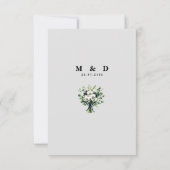 Navy Blue Floral Wedding Thank You Card Bedankkaart (Achterkant)