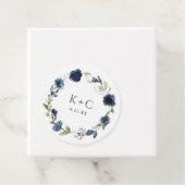 Navy Blue Floral Wildflower Wedding for Labels (In situ)
