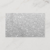 Navy Blue Floral Zilver Grijs Sparkle Luier Raffle Visitekaartje (Achterkant)