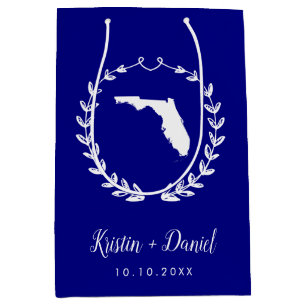 Navy Blue Florida Map Wedding Welcome Swag Medium Cadeauzakje