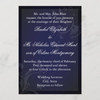 Navy Blue Flourish Kaart