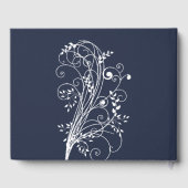 Navy Blue Flourish Wedding Guest Book Gastenboek (Achterkant)