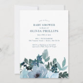 Navy Blue Flower Garden Baby shower (Voorkant)