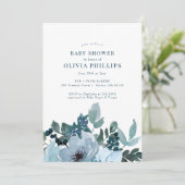 Navy Blue Flower Garden Baby shower (Staand voorkant)