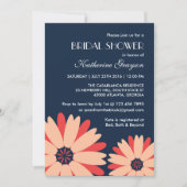 Navy Blue Flower Invitation for Spring Wedding Kaart (Voorkant)