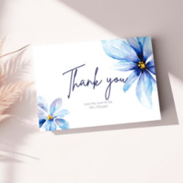 Navy blue Flower Minimalistisch elegant Vrijgezell Bedankkaart