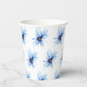 Navy blue Flower Minimalistisch elegant Vrijgezell Papieren Bekers (Voorkant)