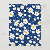 Navy blue flower patroon briefkaart (Voorkant)