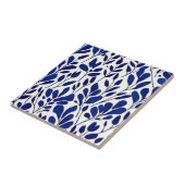 Navy blue flower patroon tegeltje (Zijkant)