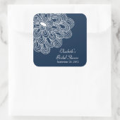 Navy Blue Flower Vrijgezellenfeest Favor Sticker (Tas)