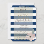 Navy Blue Flower Vrijgezellenfeest Kaart (Voorkant)