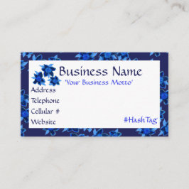 Navy Blue Flowered Designer Visitekaartje Kortingskaartje