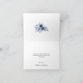 Navy Blue Flowers Afstuderen Bedankkaart (Binnen)