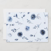 Navy Blue Flowers Graduation Party Foto Kaart (Achterkant)