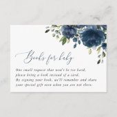 Navy Blue Flowers, Greenery, Boho, Boeken voor Bab Informatiekaartje (Voorkant)