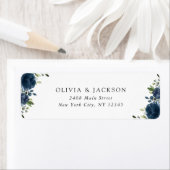 Navy Blue Flowers, Greenery, Boho, Floral Wedding Etiket (Insitu)