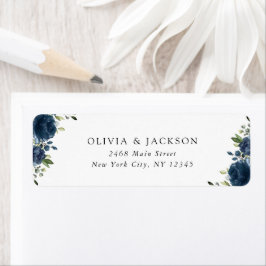 Navy Blue Flowers, Greenery, Boho, Floral Wedding Etiket