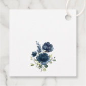 Navy Blue Flowers, Greenery, Boho, Vrijgezellenfee Bedankjes Labels (Achterkant)