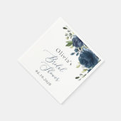Navy Blue Flowers, Greenery, Boho, Vrijgezellenfee Servet (Hoek)
