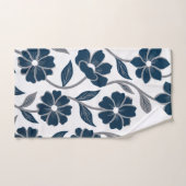 navy blue flowers modern decorative bathroom  bad handdoek (Handdoek)