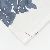 Navy Blue Flowers op White Fleece Deken (Hoek)