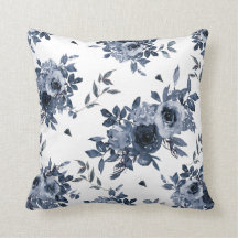 Navy Blue Flowers op White