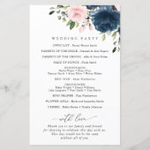 Navy Blue Flowers, Pink Flowers, Weddenprogramma (Achterkant)